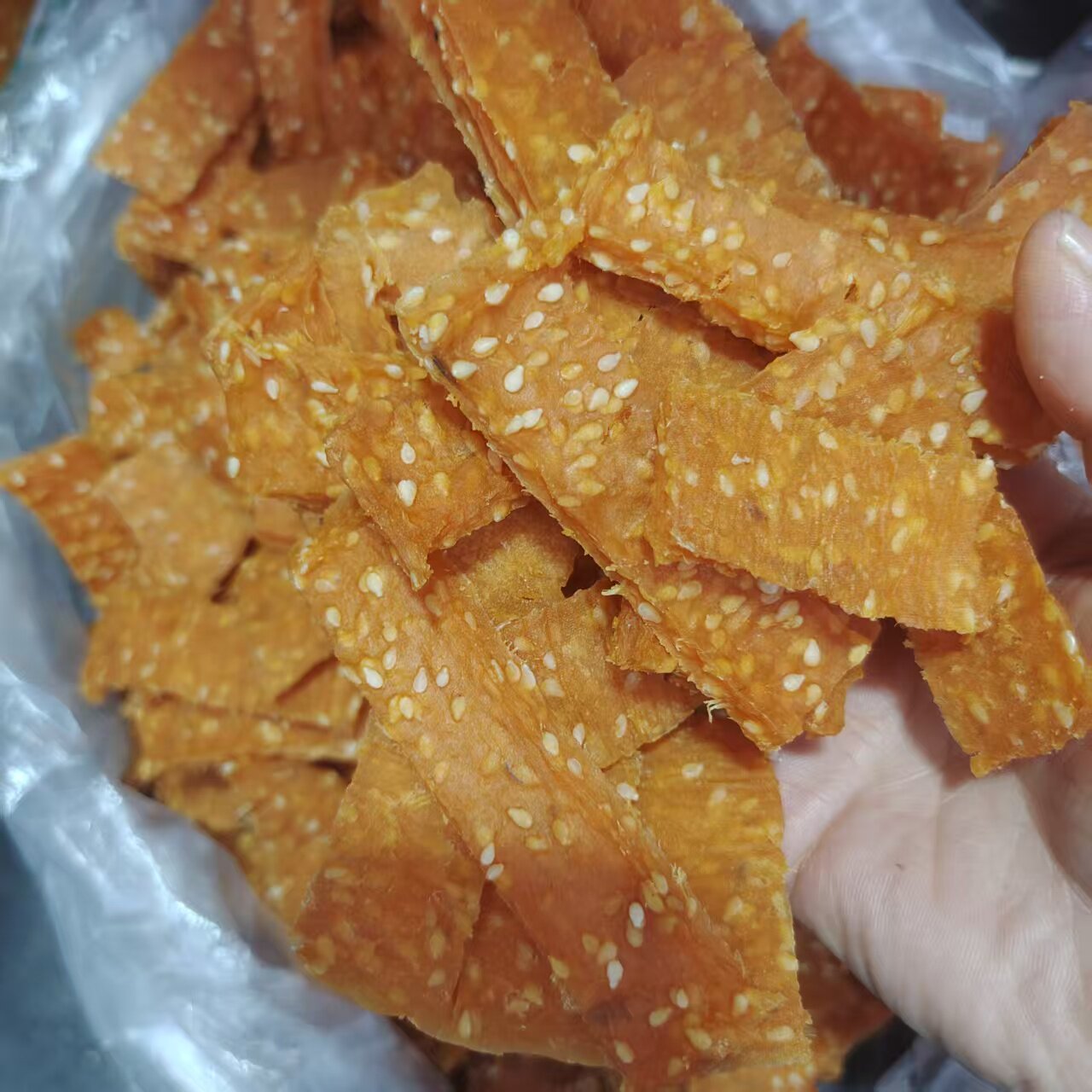 湖北特产农家自制金桔芝麻红薯条三角形红薯干地瓜干芝麻休闲零食