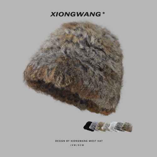 手工獭皮草帽子女秋冬免毛渔夫帽