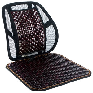 汽车腰靠垫木珠透气护腰靠垫坐垫一体座椅腰枕夏季冰丝靠背垫车用