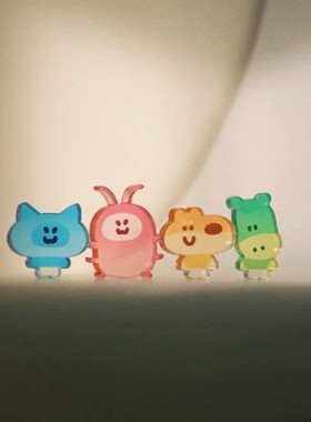 卡通动物彩窗立牌亚克力桌面摆件装饰可爱玩具被光照耀很美很强大