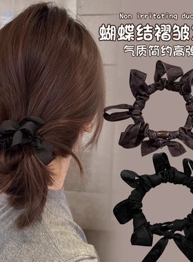 韩国东大门同款蝴蝶结发绳女2025新款丸子头发圈扎头头绳皮筋