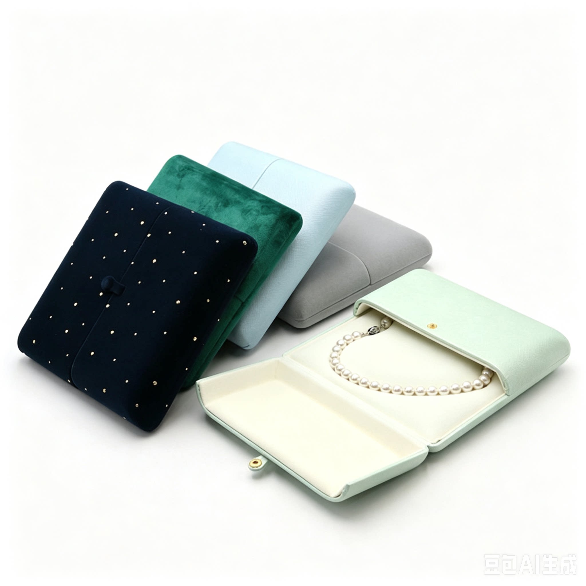 珍珠项链盒妈妈珠宝高级感PU皮图片