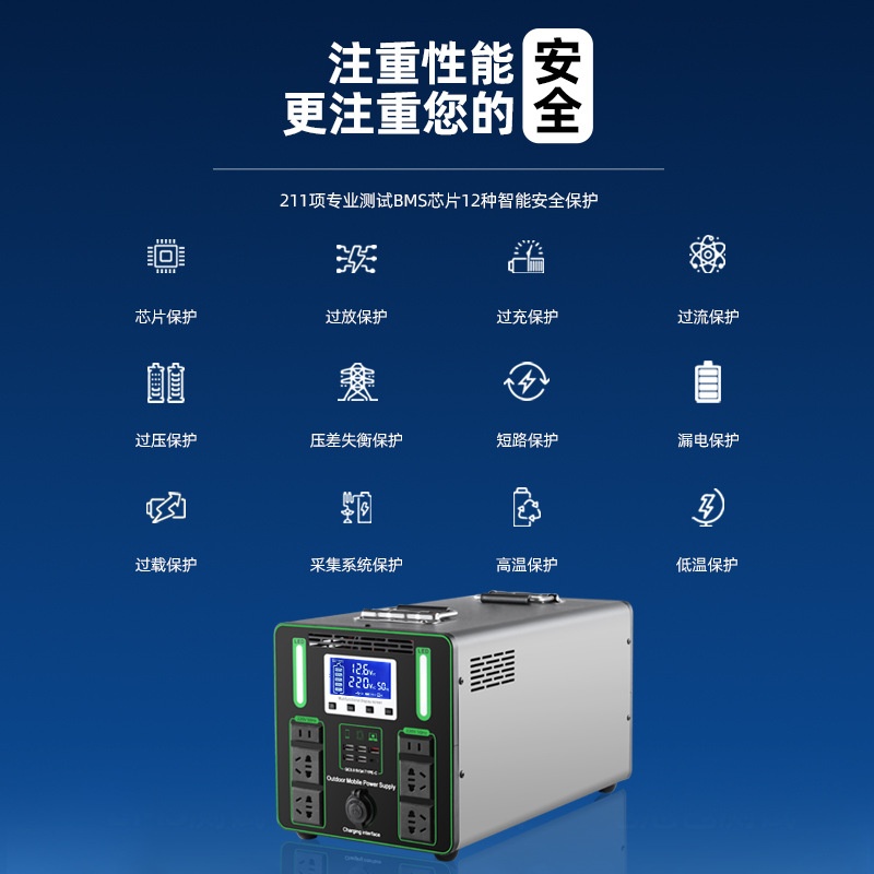 宁德户外便携移动电源220V伏大容量家用自驾游直播露营摆摊储