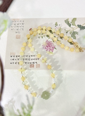 月桂四方来财和田玉国风短璎珞唐宋制复古汉服旗袍秋意配饰品项链