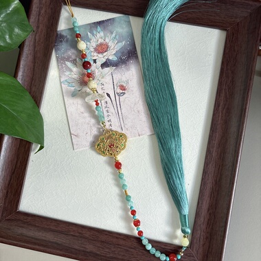 国风汉服提花刺绣富贵黄色葫芦双流苏长款背云腰佩禁步古风饰品女