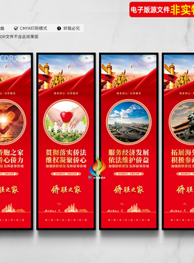 侨联展板标语挂图挂画侨胞之家文化墙侨联宣传栏文化长廊围挡素材