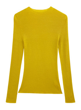 81Hours   100%羊毛圆领/半高领精纺打底针织衫无缝超薄修身女式