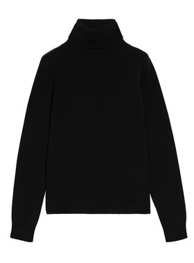 81hours知性通勤风高领100小山羊绒女长袖两翻领打底衫极简风