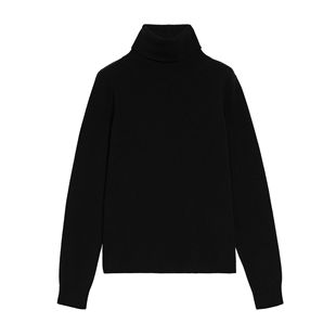 81hours知性通勤风高领100小山羊绒女长袖两翻领打底衫极简风