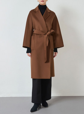 81hours双面羊绒大衣女2025秋冬高级感气质中长款100山羊绒外套