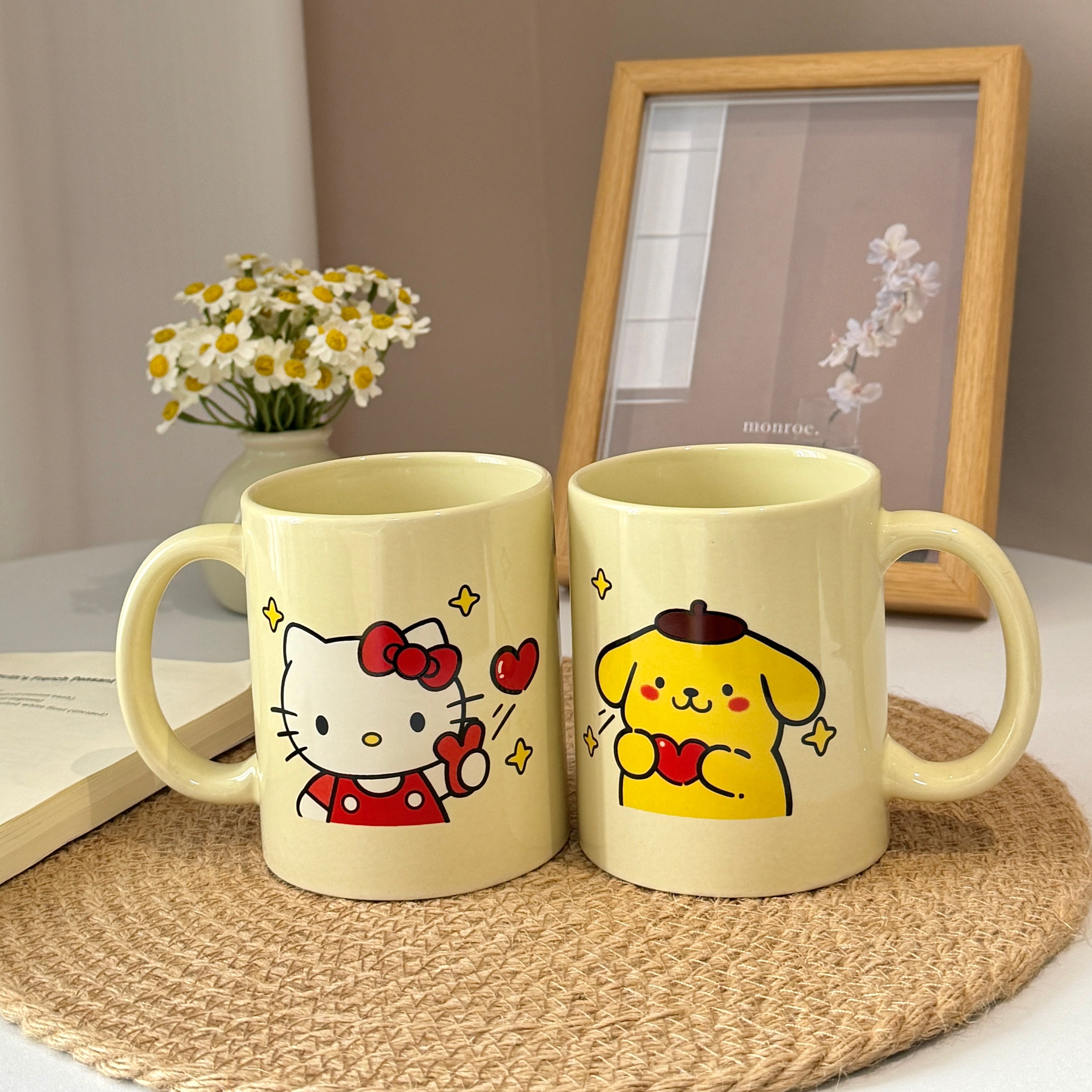 软萌可爱猫狗陶瓷杯高颜值ins卡通早餐可爱马克杯情侣款生日礼物