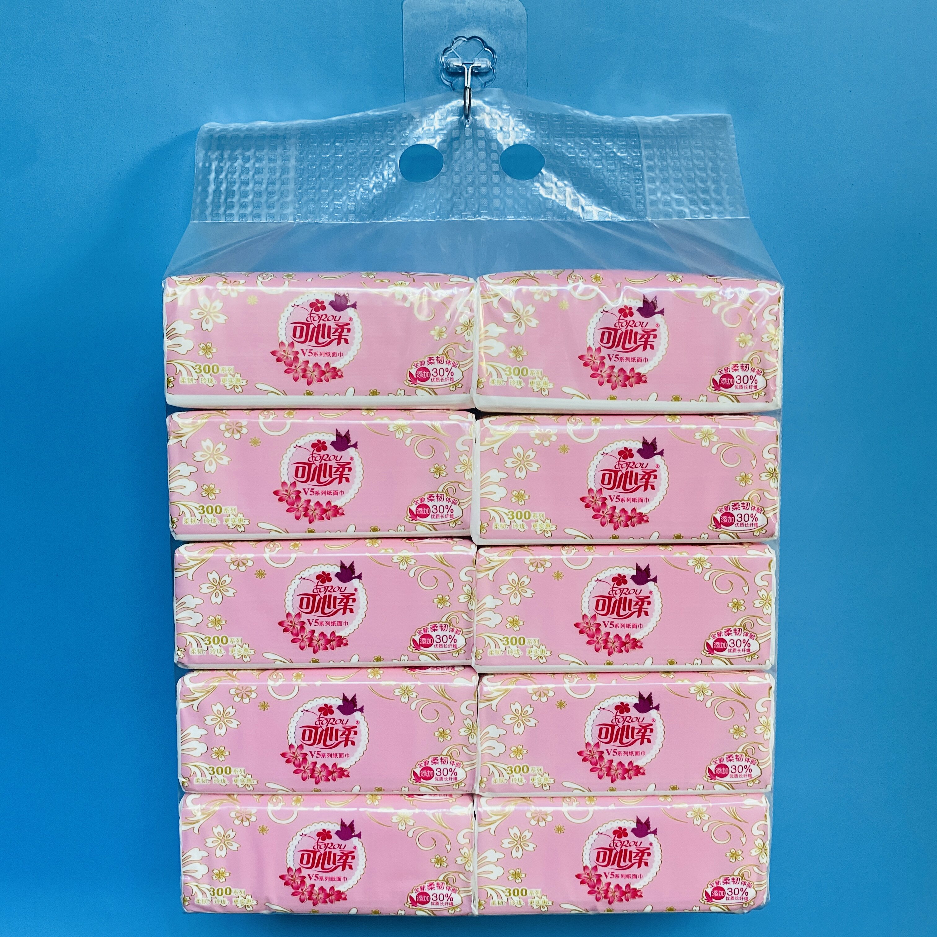 可心柔抽纸10包批发实惠家庭装干湿两用面巾纸家用卫生纸巾餐巾纸
