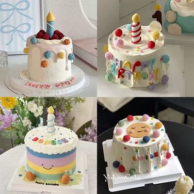 网红ins风蛋糕装饰小蜡烛数字摆件软胶小球生日蜡烛节日装扮插件