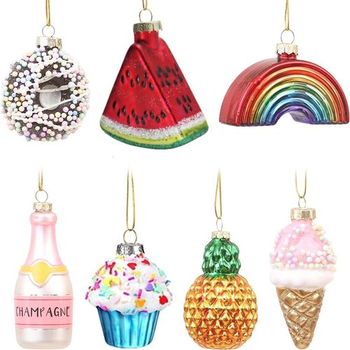 吹制玻璃水果甜点节日装饰品适用于圣诞树装饰挂件
