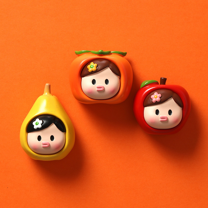 香香妹水果冰箱贴磁贴卡通可爱吸铁石磁性贴文创立体树脂磁吸