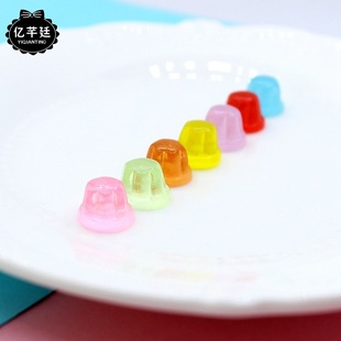 diy树脂配件仿真果冻耳钉耳夹儿童头饰仿真布丁食玩摆件史莱姆