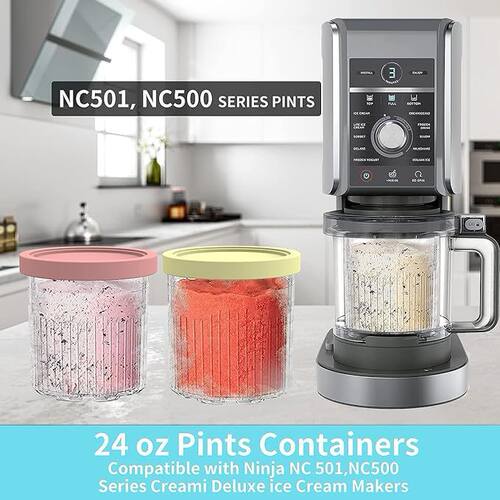 跨境新品Ninja Creami 奶油豪华冰淇淋杯适用于Ninja NC500 NC501