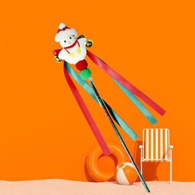 羽毛钢丝逗猫棒毛球铃铛逗猫杆耐咬长杆仙女棒猫玩具逗猫棒