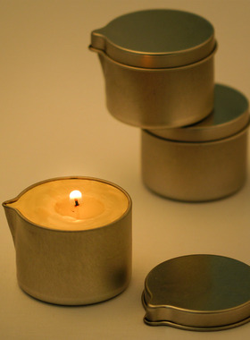 现货1oz2oz4oz6-7oz银色黑色蜡烛铁罐带嘴异形空盒马口铁香薰铁盒