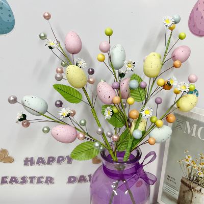 新品复活节彩蛋插枝家居室内装饰品鸡蛋插枝Easter decor