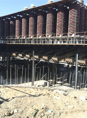 深灰色选钛铁重选设备江西产地尾矿富集5LL-1500整套选矿螺旋溜槽