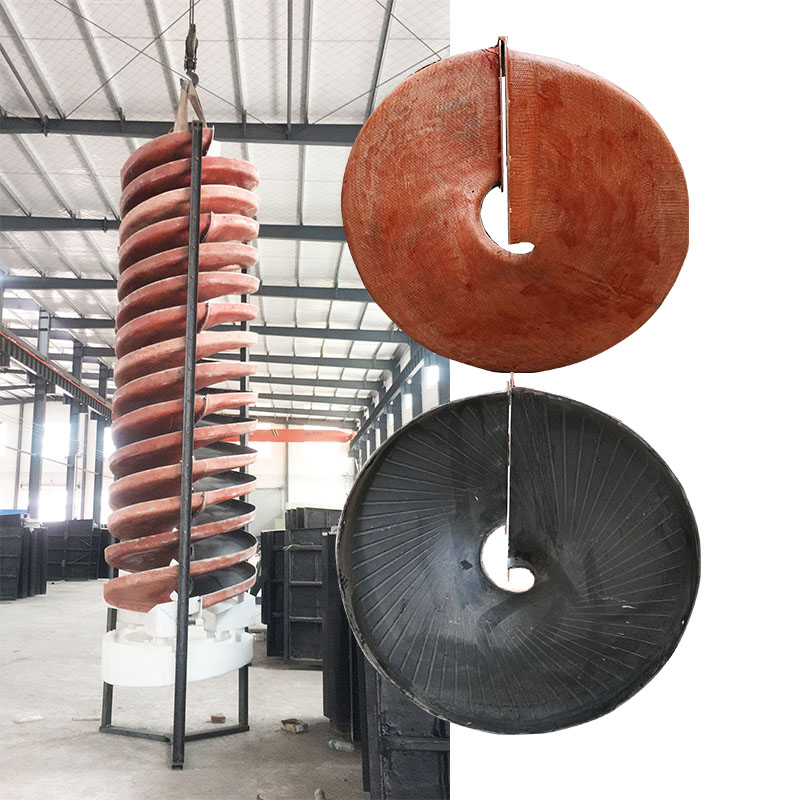 5LL-1500大型玻璃钢螺旋溜槽制造厂家水洗水冲选煤脱硫设备溜泥板