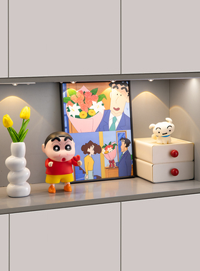 可爱系蜡笔小新入户玄关钥匙收纳布置摆件客厅桌面装饰画家居用品