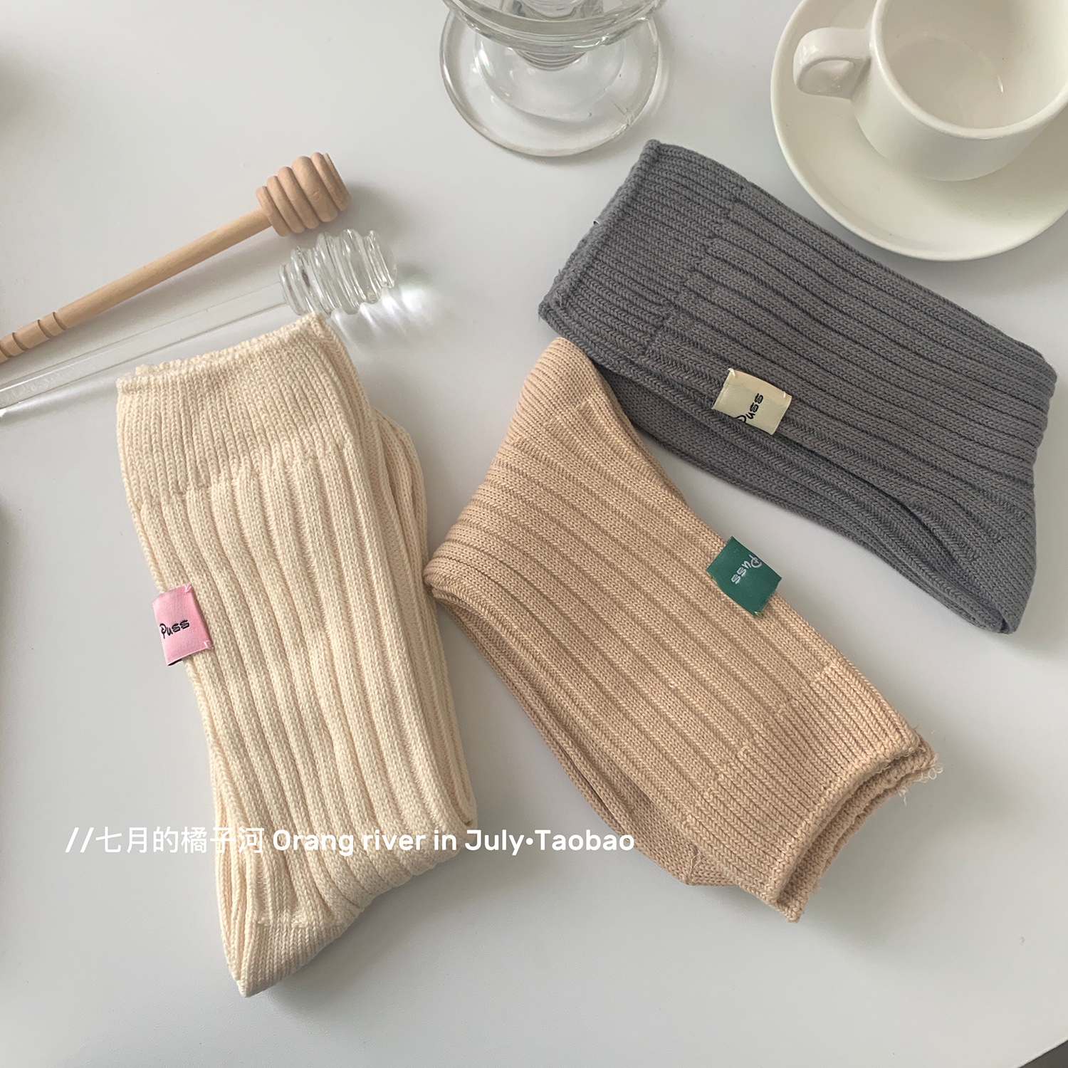 粗针毛线情侣款中筒袜女秋冬季