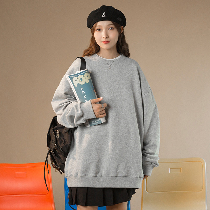 中性卫衣女2021秋季新款日系宽松纯色ins风情侣外套G3023,女装卫衣/绒衫,电商A362
