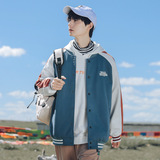 外景旅拍2021秋冬新款潮牌撞色情侣刺绣棒球服外套H3605，男装夹克，电商A362