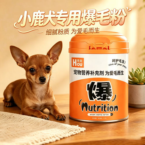 小鹿犬爆毛粉蛋黄粉狗狗专用宠物狗吃的食物拌粮用毛发营养品蓬松