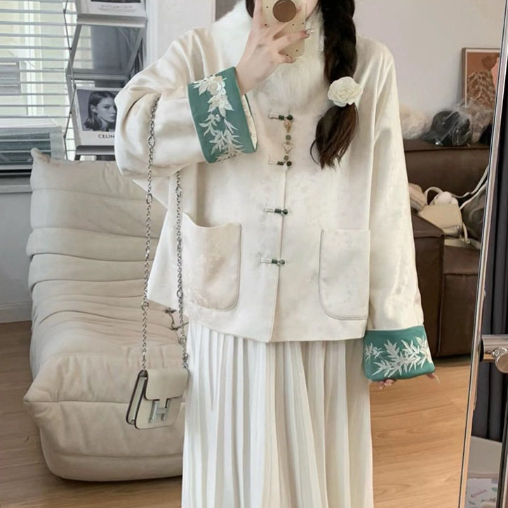 暮亭雪新中式盘扣棉服女冬季气质棉衣早春外套薄款休闲百搭通勤女