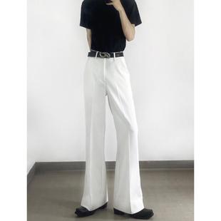 风黎谷/小众高街vibe风垂感开叉微喇叭西裤男高级感堆积拖地长裤