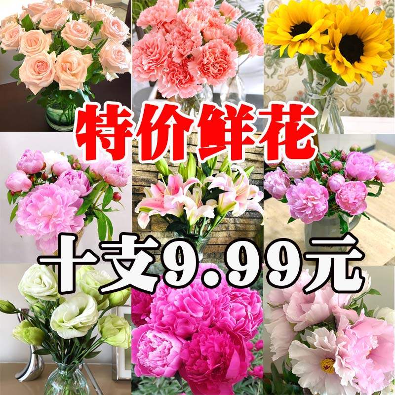 四川芍药鲜切花母亲节油画牡丹玫瑰百合康乃馨向日葵水养鲜花花束