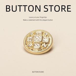 纽扣扣子装饰扣毛衣酒红色男士带钻橙色凸面复古开衫焦糖色圆形学