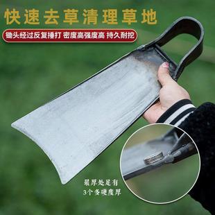 三角老式农村特厚锄头锰钢一体老款农用翻地松土尖贵州迷你开荒加
