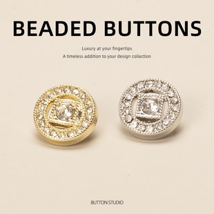 衬衫纽扣POLO衫钮扣扣子银灰色日常连衣裙米白色长袖连衣裙轻