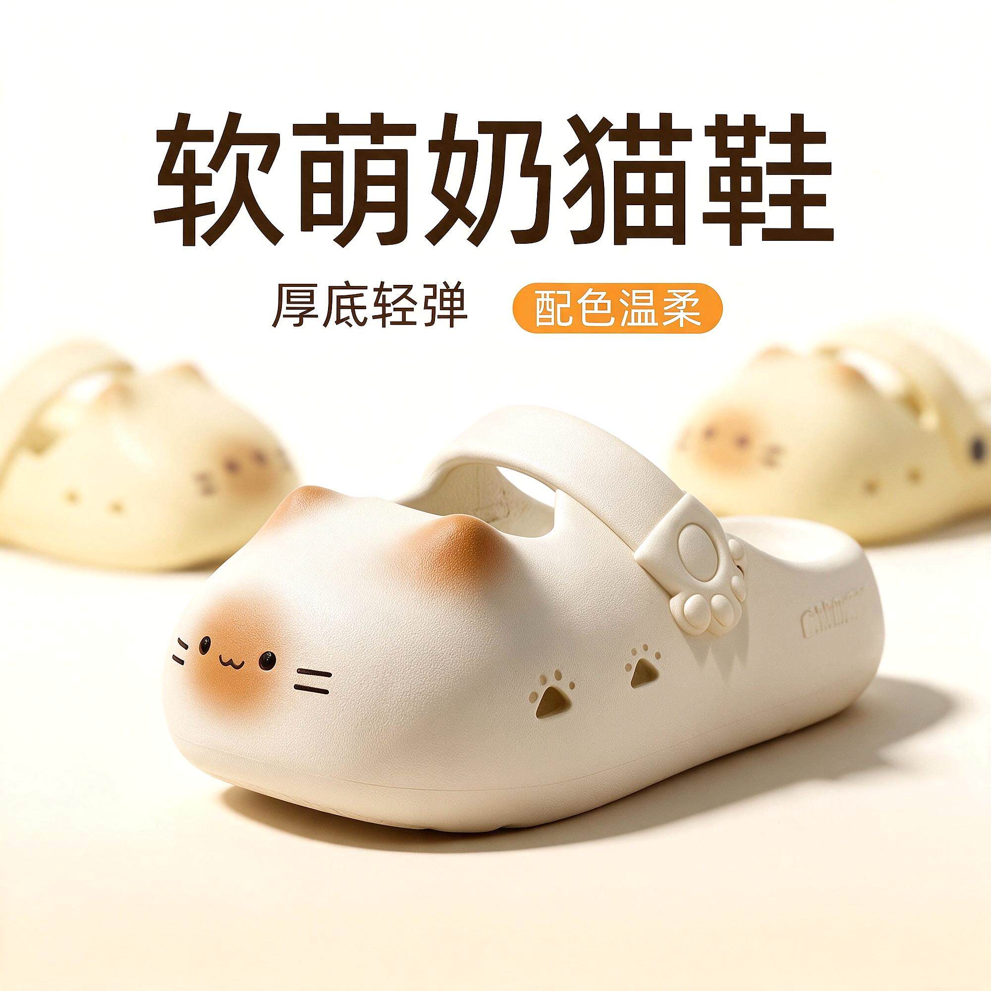 卡通室内四口室内家居猫咪儿童