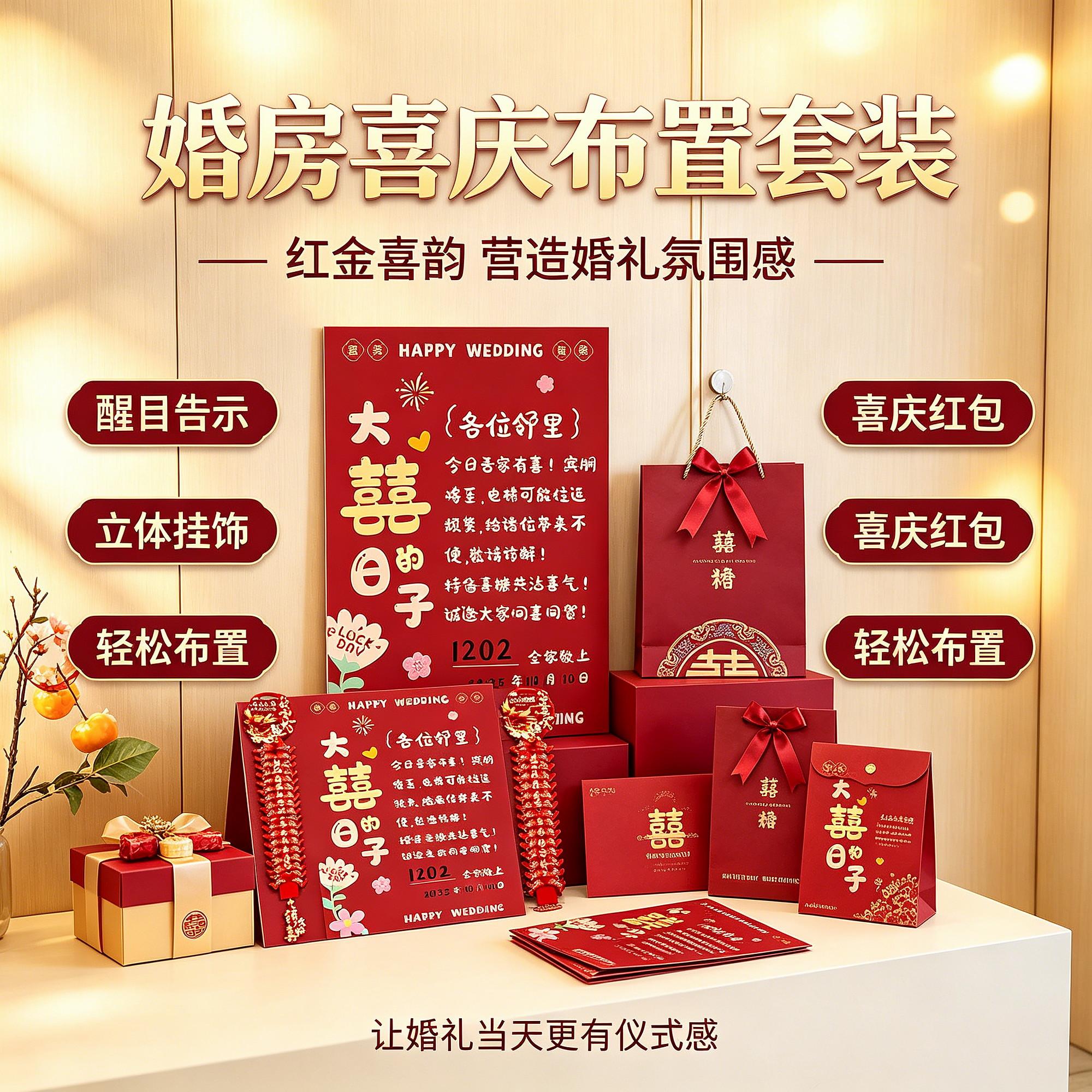 线条车位字贴女方结婚喜事电梯