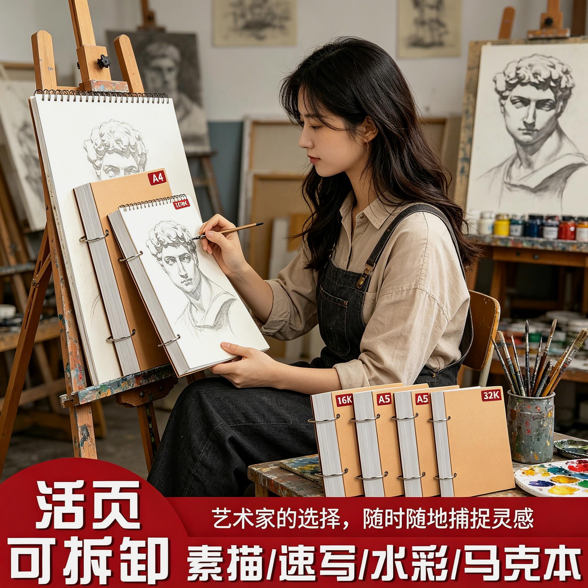 儿童美术绘画本可撕画画本子空