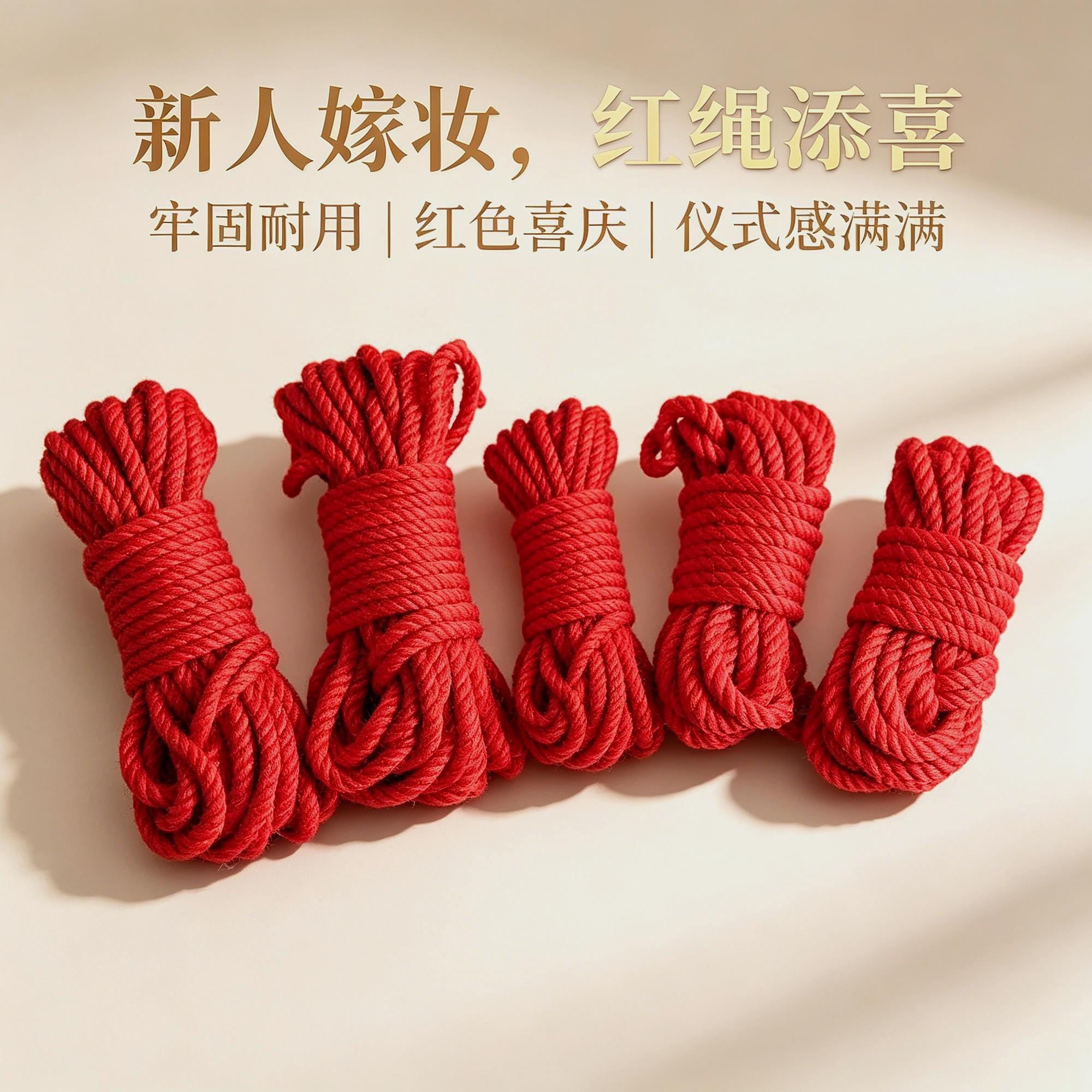 毛线箩筐绳线红色结婚生子丝带