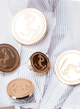 装饰扣纽扣复古圆形简约风金属上衣金色扭扣花纹牛仔裤领口扣子