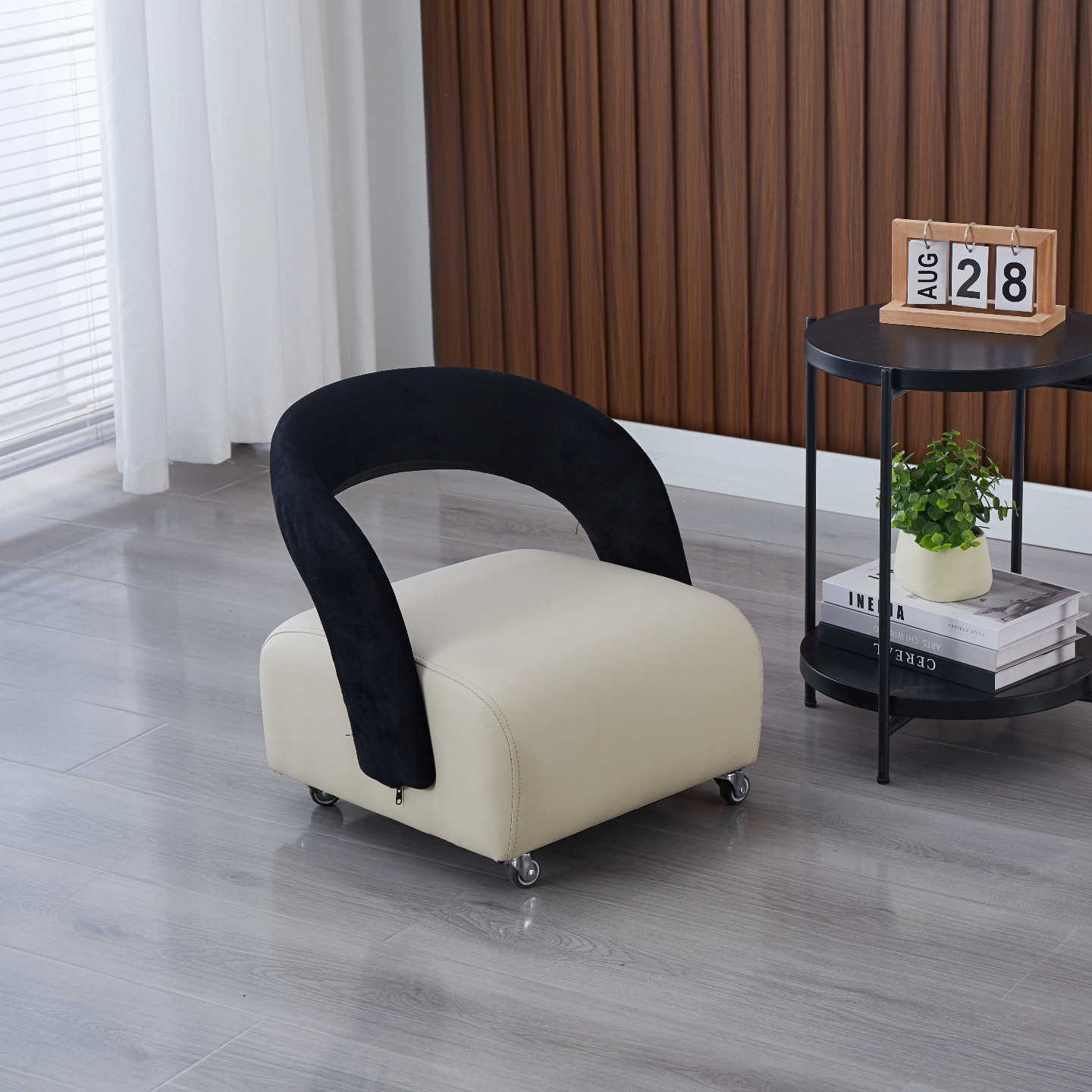 轻奢单人休闲溜溜凳小户型客厅家用异形靠背阳台静音溜溜椅中古风,住宅家具,矮凳,淘宝优惠券,粉丝福利购,淘宝优惠卷