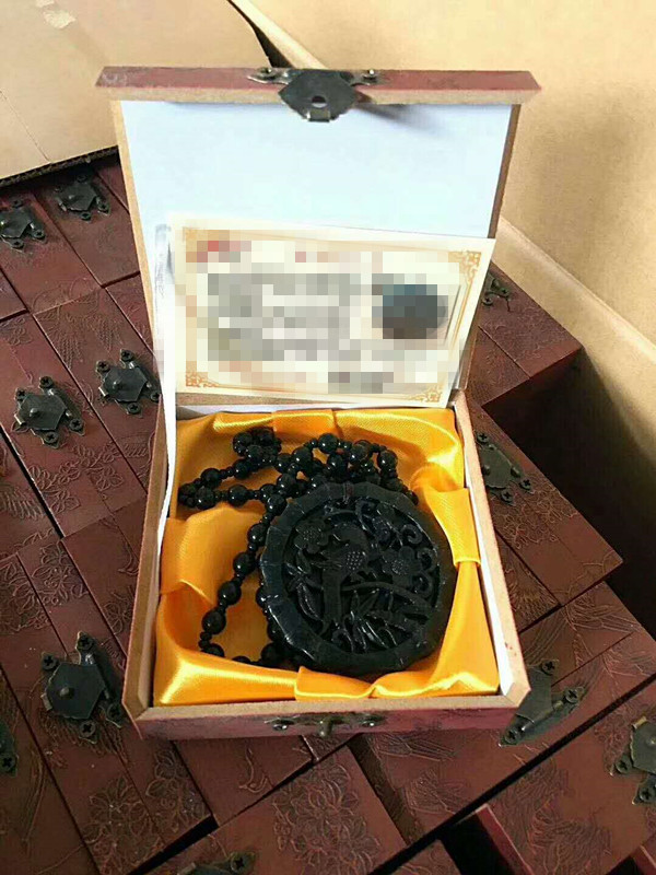 黑玉吊坠项链喜上眉梢龙凤项链808活心砭商务活动中老年会销礼品