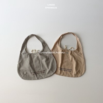 LINDO韩国进口童装代购26春男女小童时尚字母条纹儿童手提帆布包