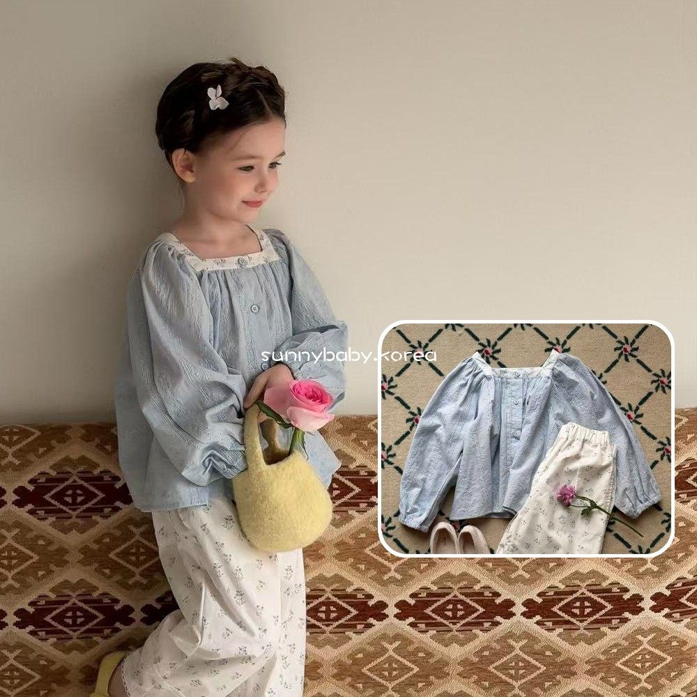 AIAI韩国进口童装代购26春女小童棉柔洋气刺绣花边方领娃娃衫T恤,童装/婴儿装/亲子装,T恤,淘宝优惠券,粉丝福利购,淘宝优惠卷