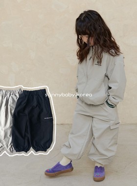 NAVI韩国进口童装代购26春男女小大童潮酷侧口袋工装风休闲束脚裤