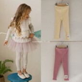 FLO韩国进口童装 甜美打底裤 代购 26春女童小大童蕾丝花边弹力修身