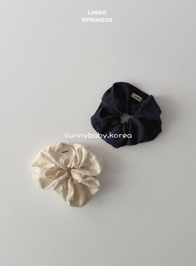 LINDO韩国进口配饰代购26春女小童甜美纯色花纹儿童大肠发绳发圈
