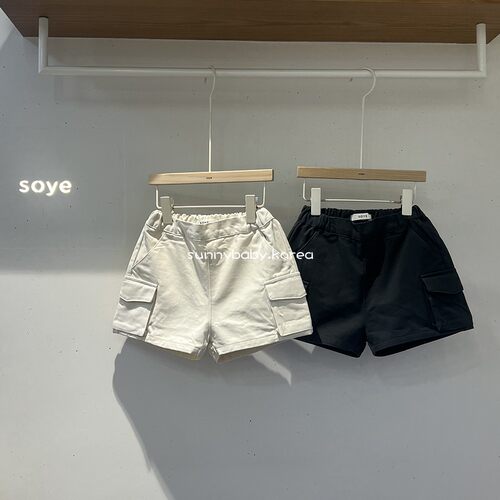SOYE韩国进口童装代购26夏女童棉柔时尚纯色百搭侧兜宽松休闲短裤